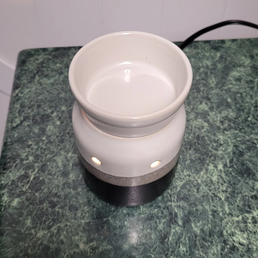 Modern Dark Brown and White Ceramic Wax Melt Holder